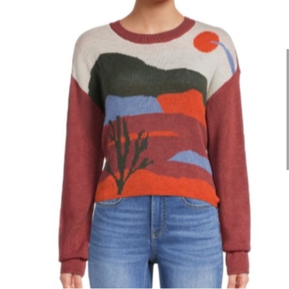 Madden NYC Women’s Scenic Desert Landscape Sweater
